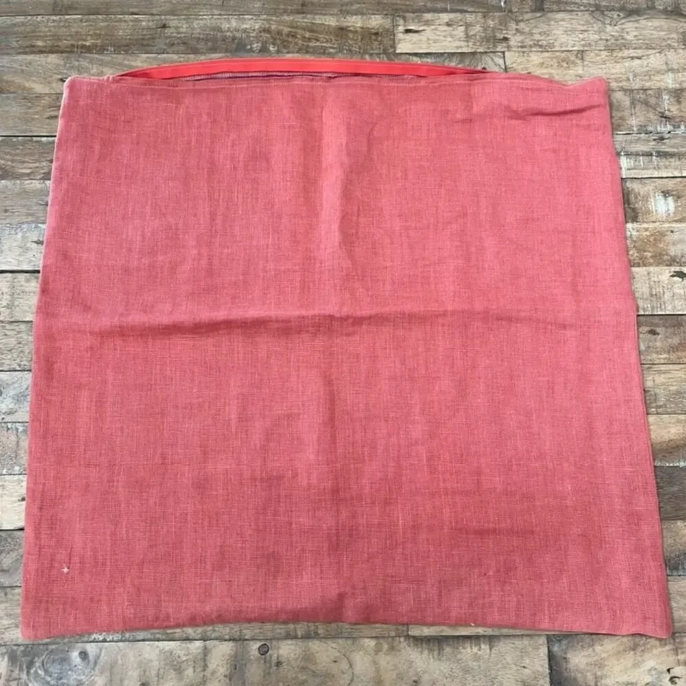 Barclay Butera Breeze Scarlet Linen Greek Key Pillow Covers 21” X 21”